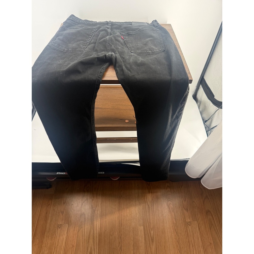 Levis 502 Regular Taper Jeans Mens 36x34 Washed Black Denim Pants